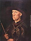 Jan Van Eyck Famous Paintings - Portrait of Baudouin de Lannoy
